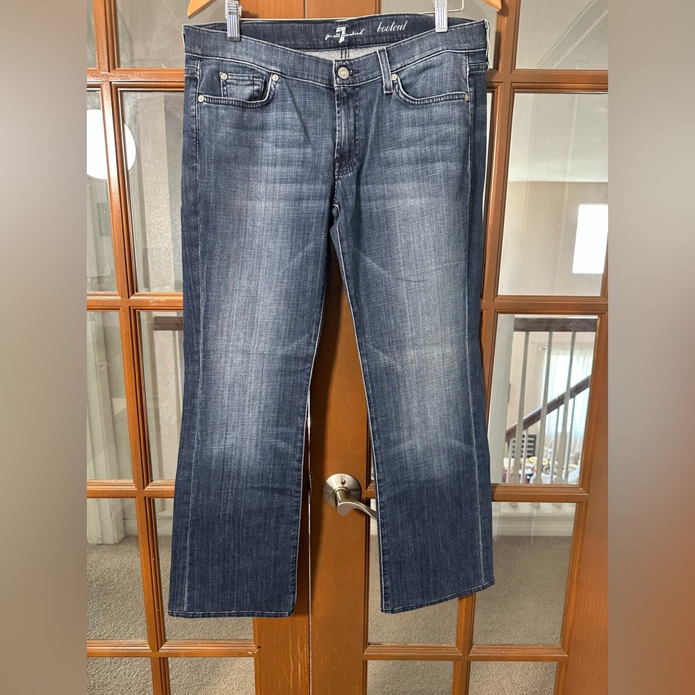 7 For All Mankind Dark Blue Boot Cut Jeans